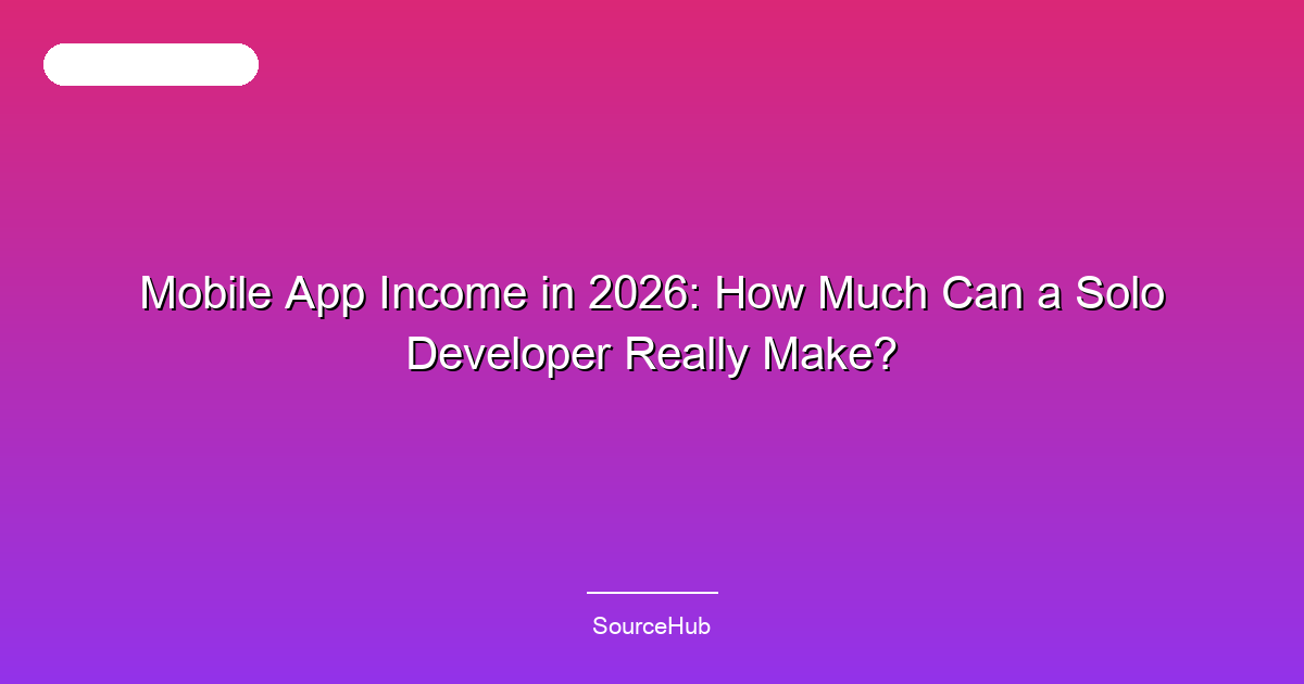 Mobile App Income in 2026: How Much Can a Solo Developer Really Make?